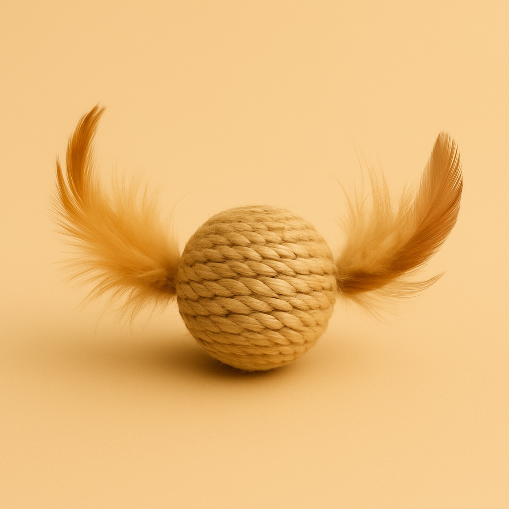 THE PLAYTIME EDIT Natural Cat Toy Set - Rope, Feathers & Catnip Play Bundle with Free Gift