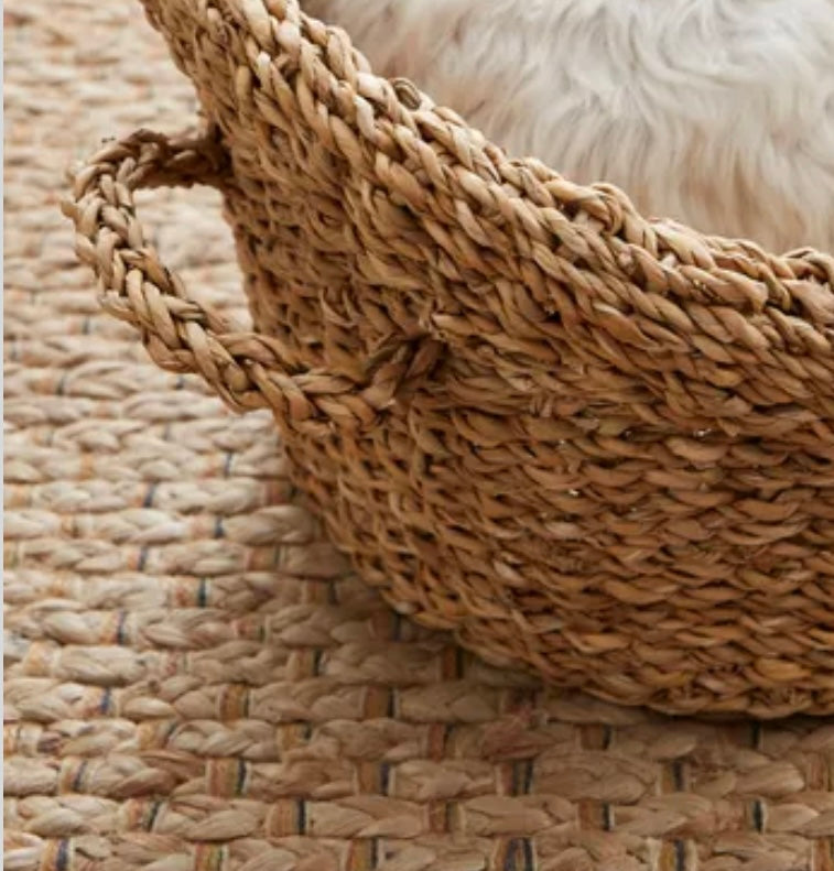 Premium Seagrass Cat Bed (50x32x23cm) - Natural Woven Pet Furniture with Free Cushion Cover
