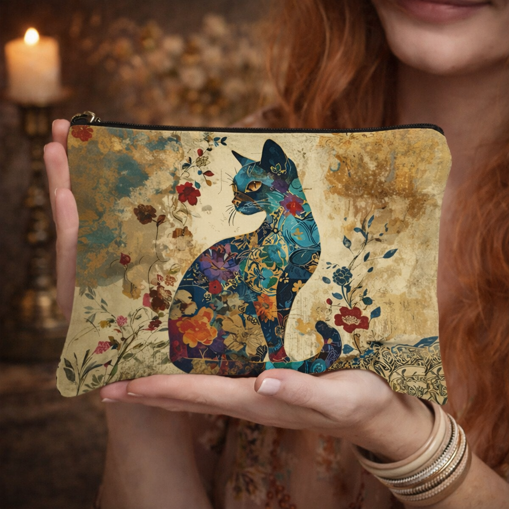 The Wildflower Cat MakeUp Pouch