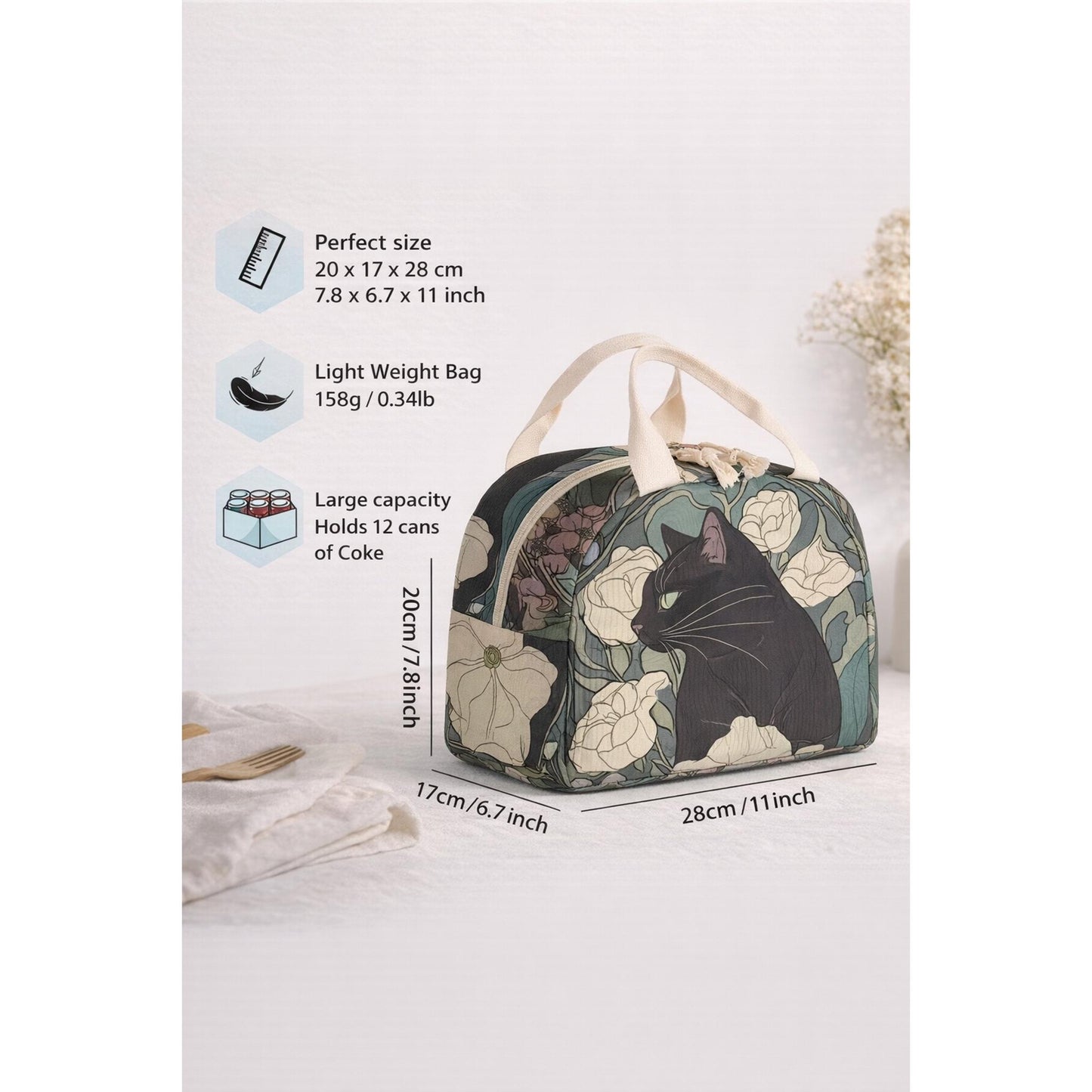 The Botanical Cat Lunch Bag