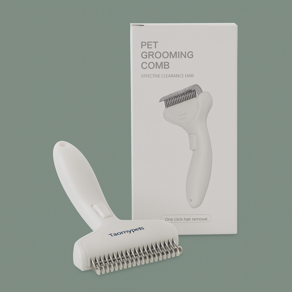 Self-cleaning pet grooming comb