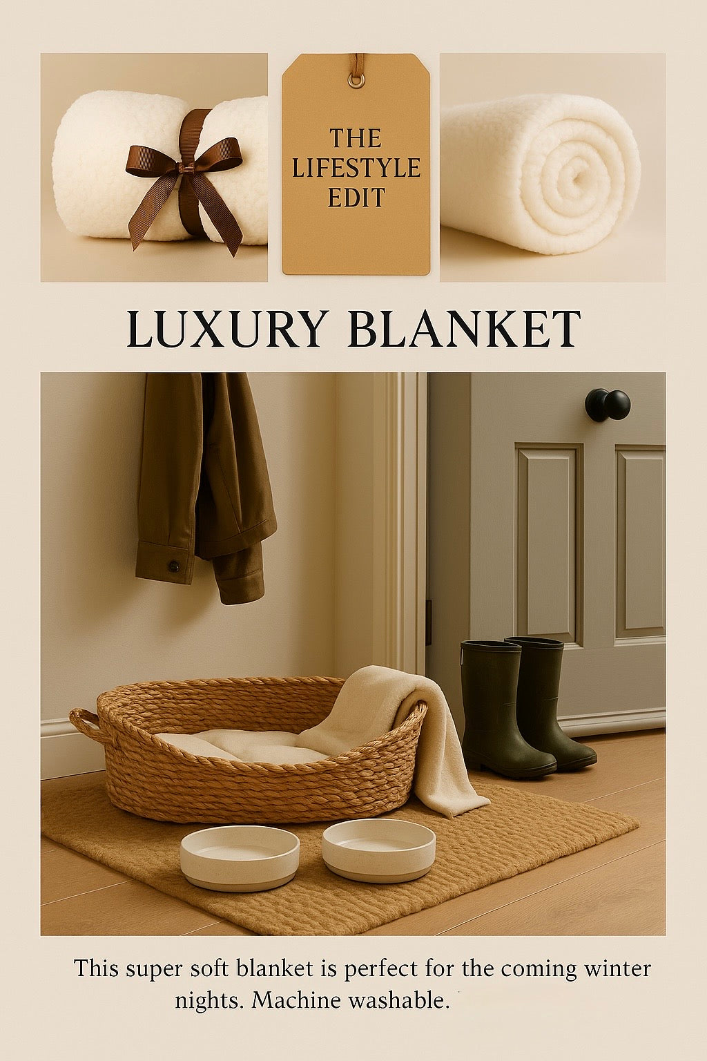 Luxury Cat Blanket (80x100cm) - Super Soft Machine Washable Pet Throw