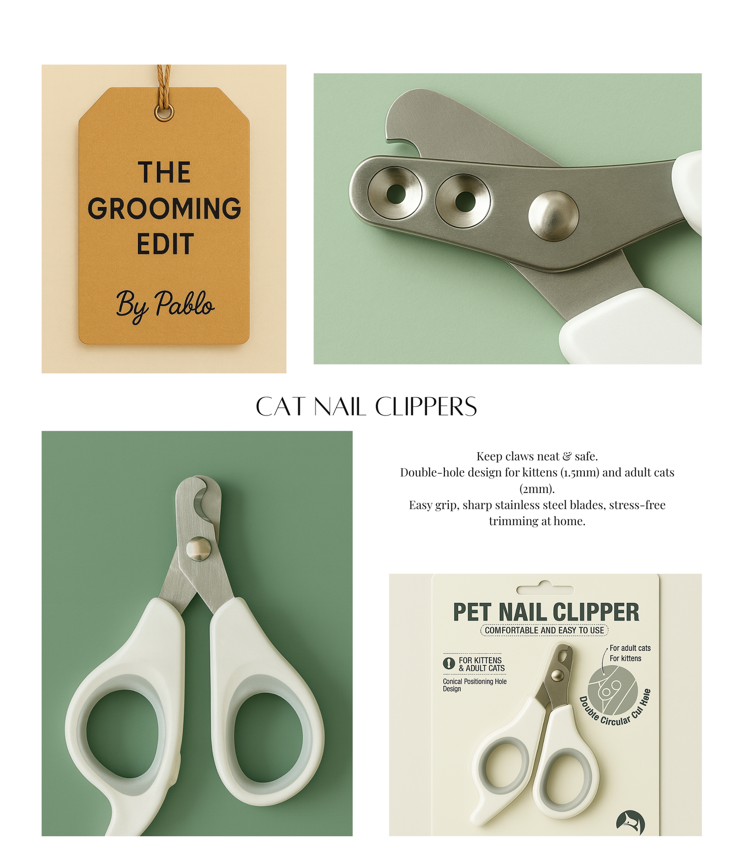 Cat Nail Clippers – Double Hole Design