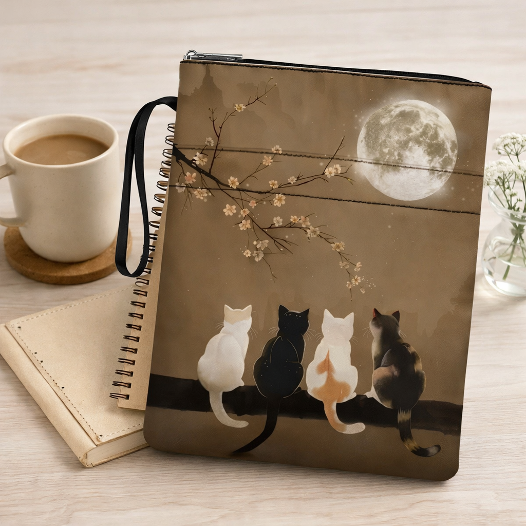 The Line-Up Cat book pouch