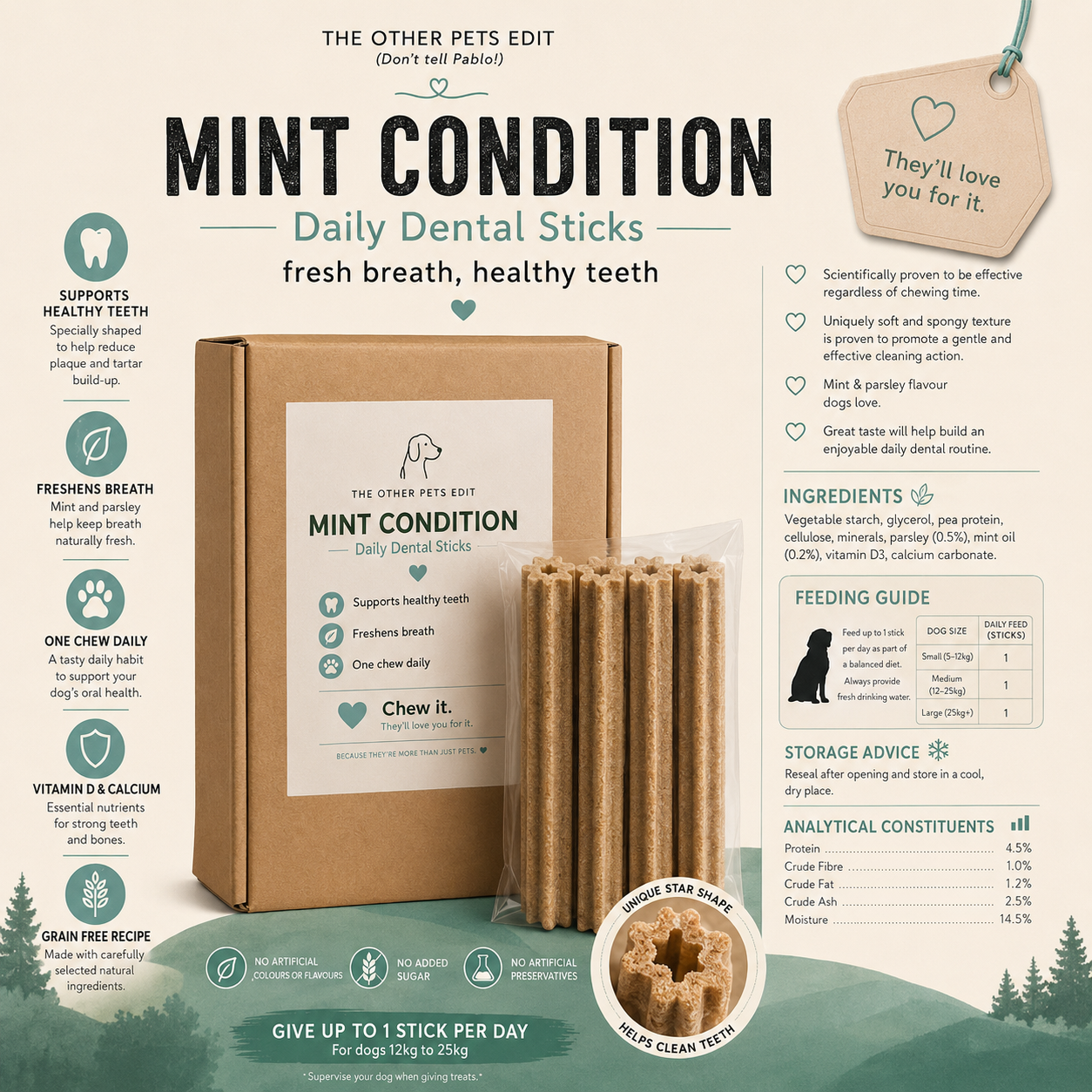 Mint Condition - 5 dental sticks for dogs