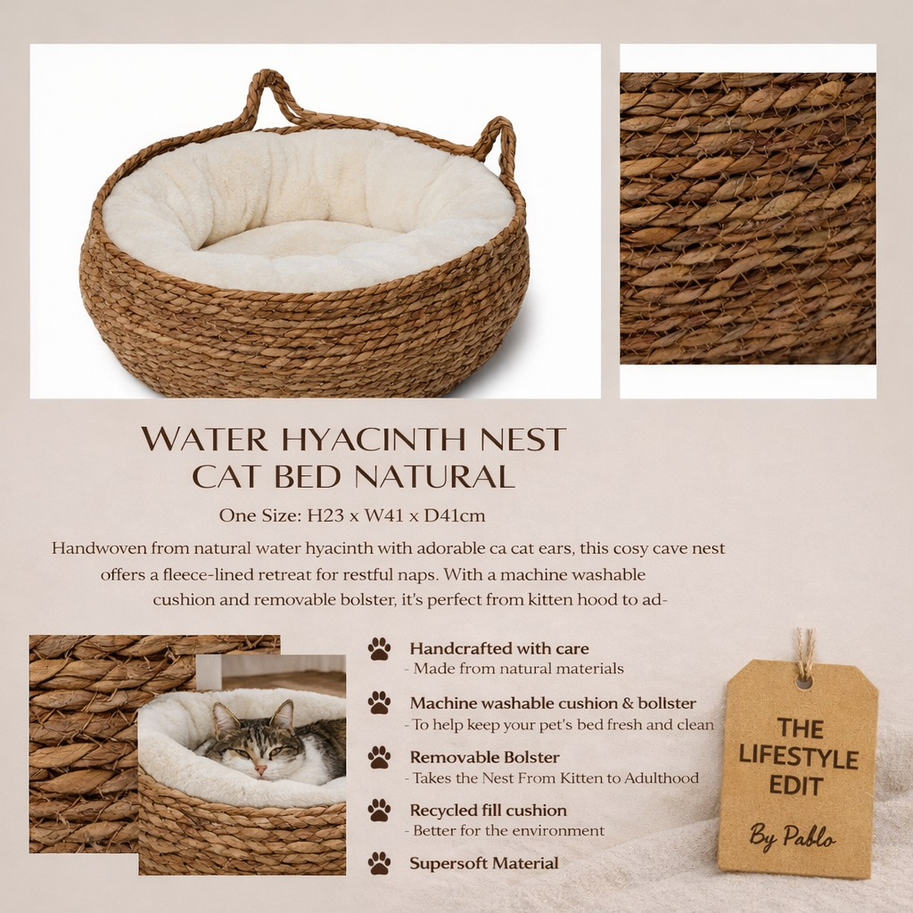 Water Hyacinth Nest Cat Bed