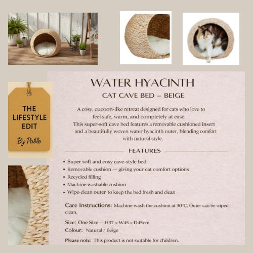 Water Hyacinth Cat Cave Bed