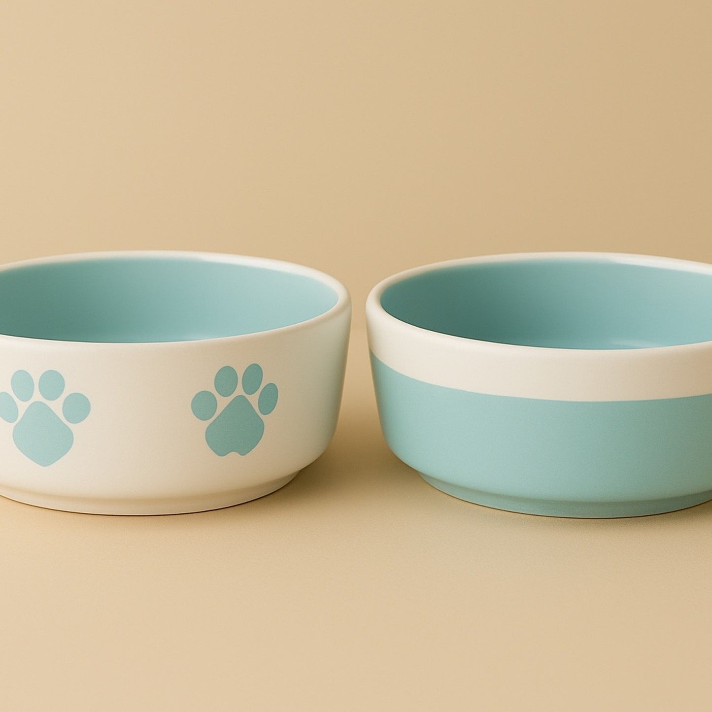 Premium Ceramic Cat Food & Water Bowls