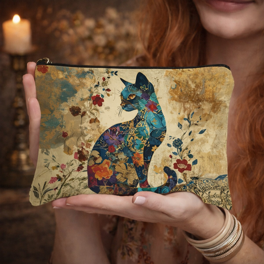 The Wildflower Cat MakeUp Pouch