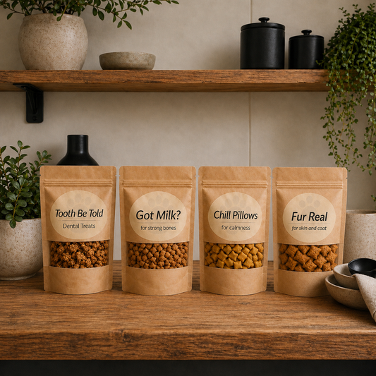 The Wellness Pack - 
Cat Treats for Dental Care, Hair & Skin Care, Calmness & Strong Bones