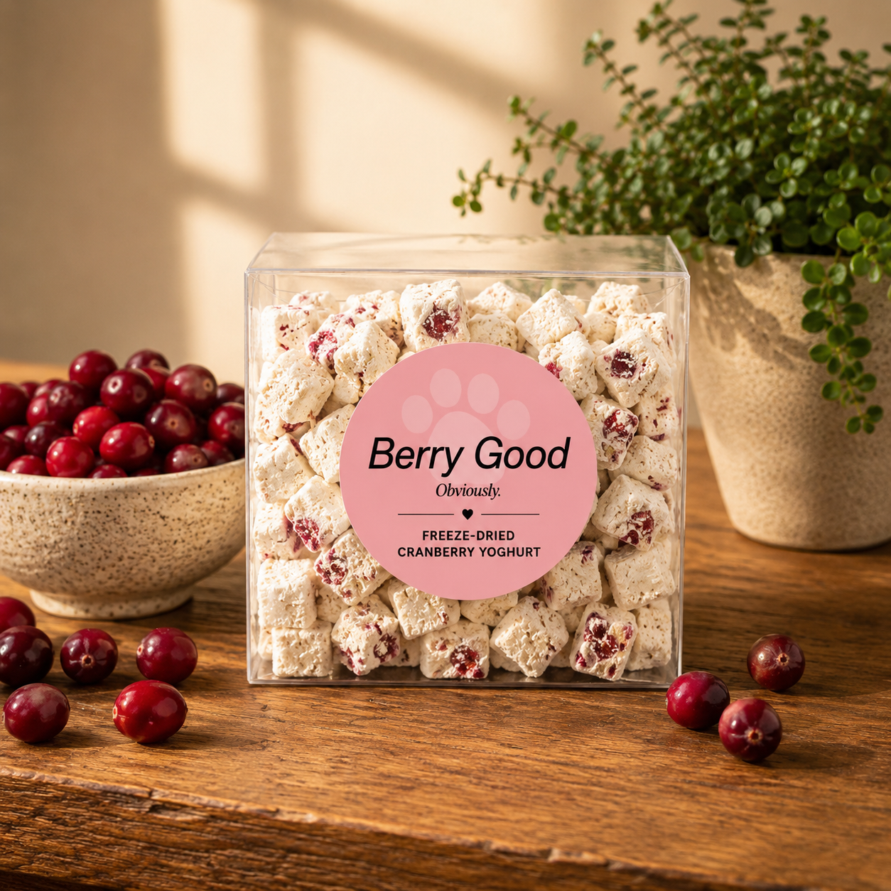 Berry Good - Cranberry Yoghurt Cubes Freeze-Dried (50g)