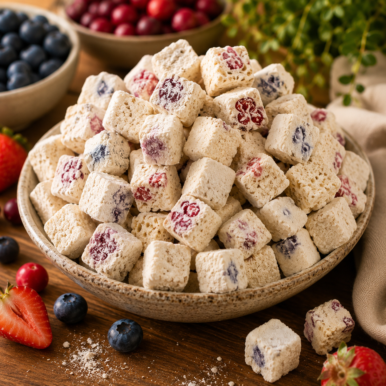 Berry Indecisive- Mixed Berry Yoghurt Cubes Freeze-Dried (50g)