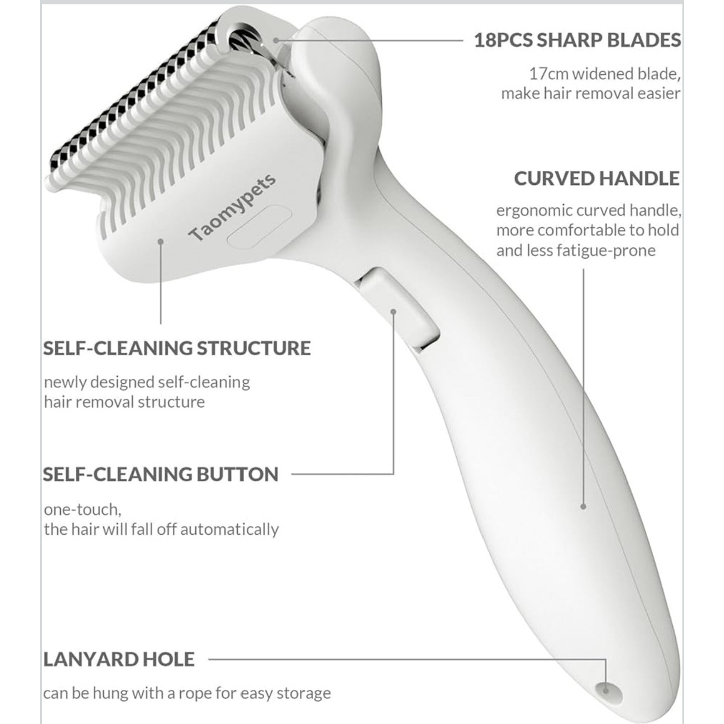 Self-cleaning pet grooming comb