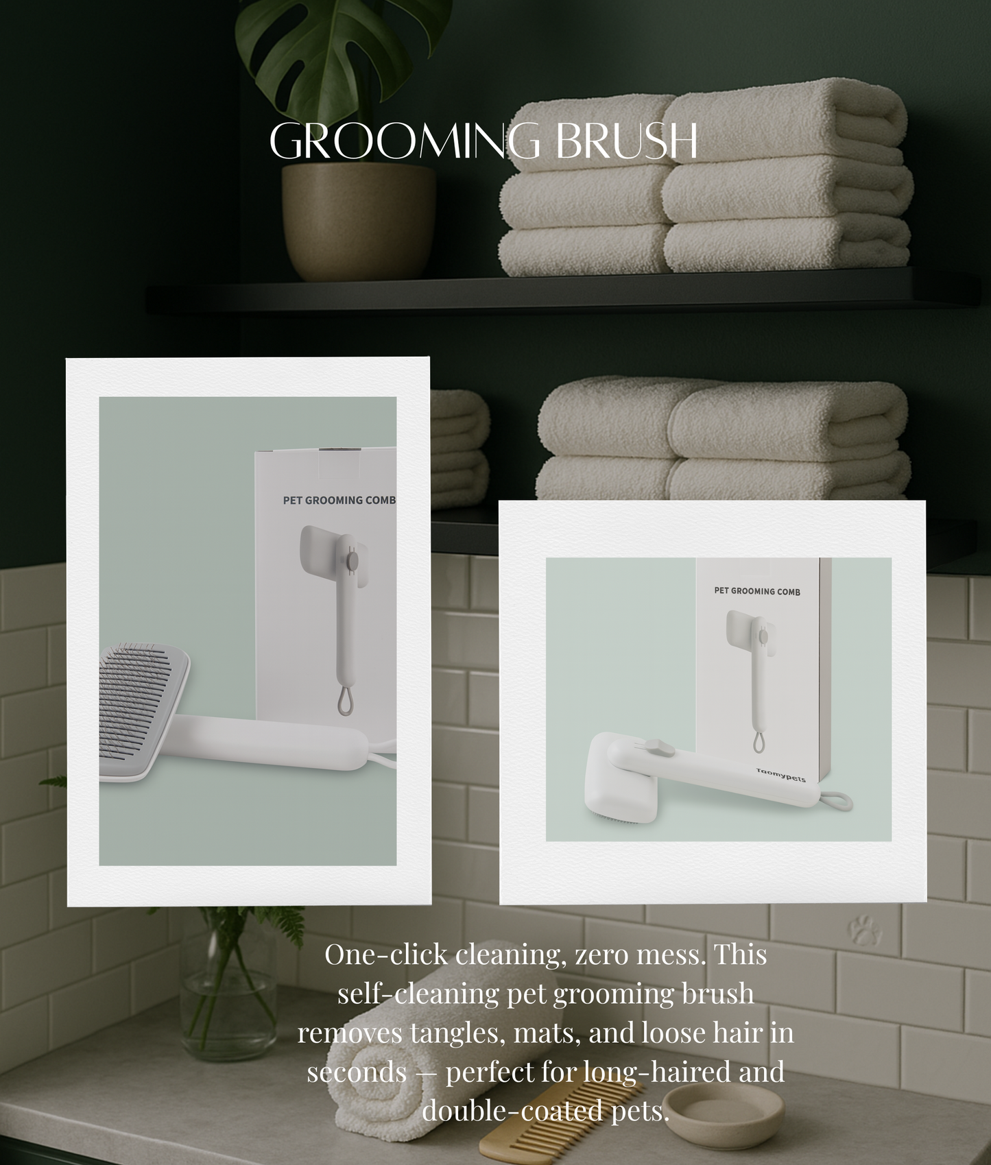 Self-Cleaning Pet Grooming Brush