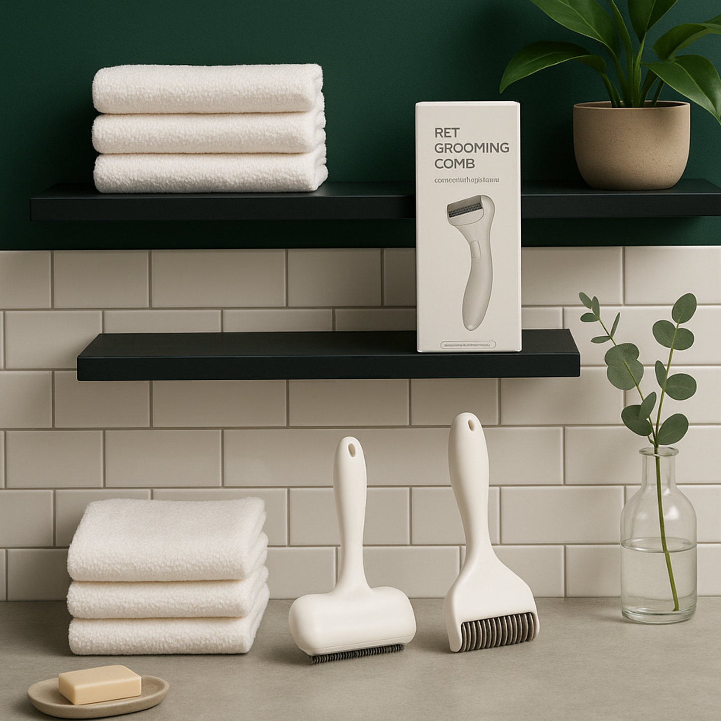 Self-cleaning pet grooming comb