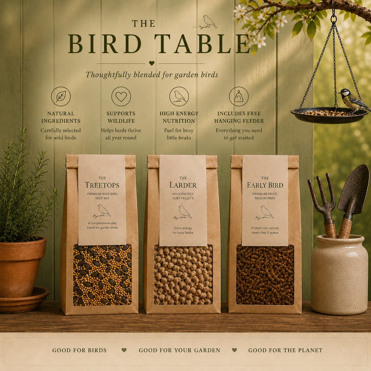 The Bird Table - Wild Bird Seeds, Suet & Mealworms